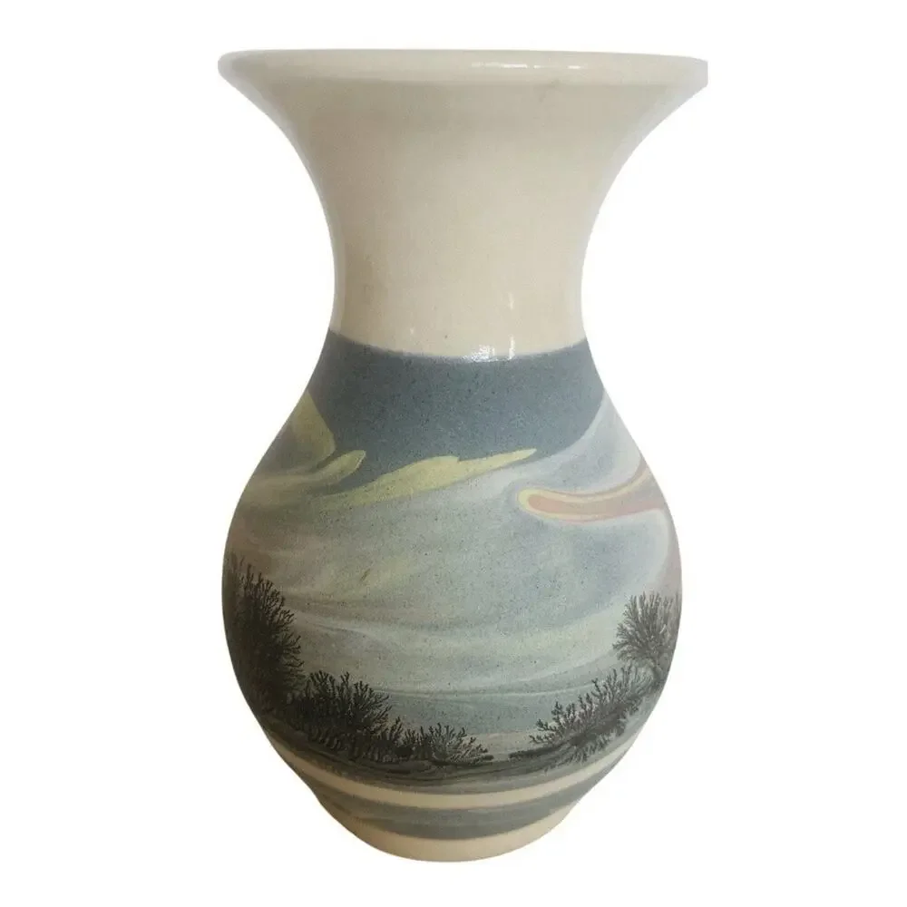 Bocastle Pottery Vase Roger Irving Little 2000 Cornwall UK Dendritic Landscape
